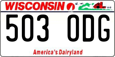 WI license plate 503ODG