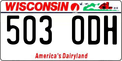 WI license plate 503ODH