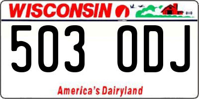 WI license plate 503ODJ