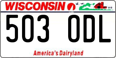WI license plate 503ODL
