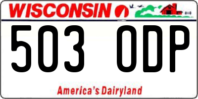 WI license plate 503ODP