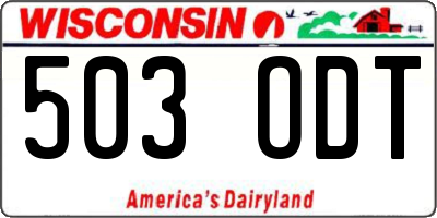 WI license plate 503ODT