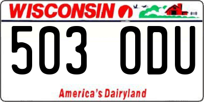 WI license plate 503ODU