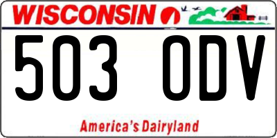 WI license plate 503ODV