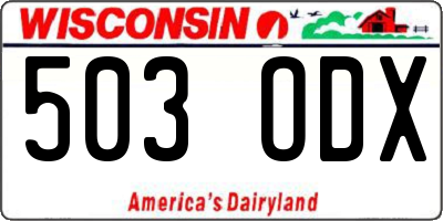 WI license plate 503ODX