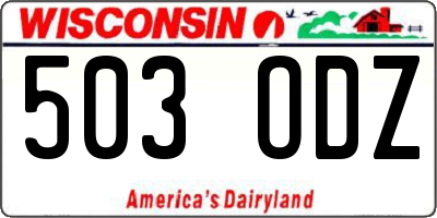 WI license plate 503ODZ