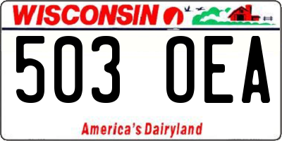WI license plate 503OEA