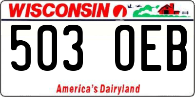 WI license plate 503OEB
