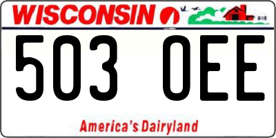 WI license plate 503OEE