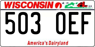 WI license plate 503OEF