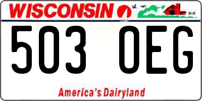 WI license plate 503OEG