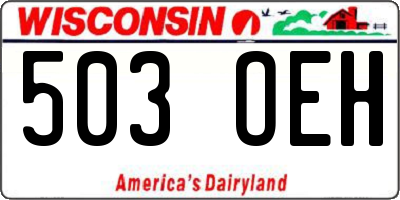WI license plate 503OEH