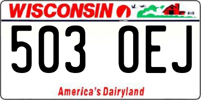 WI license plate 503OEJ