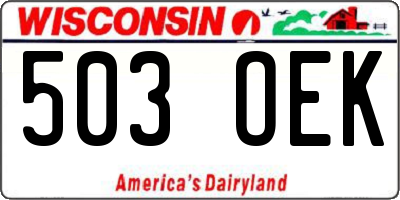 WI license plate 503OEK