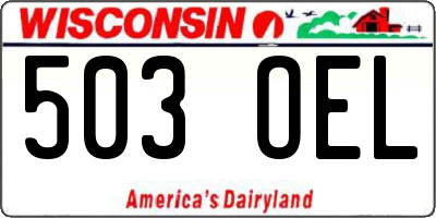 WI license plate 503OEL