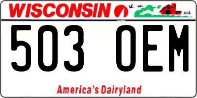 WI license plate 503OEM