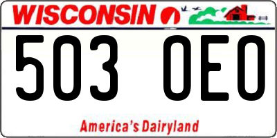WI license plate 503OEO