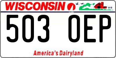 WI license plate 503OEP