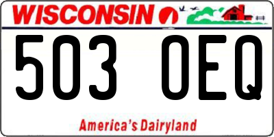 WI license plate 503OEQ