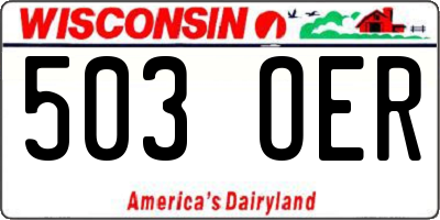 WI license plate 503OER