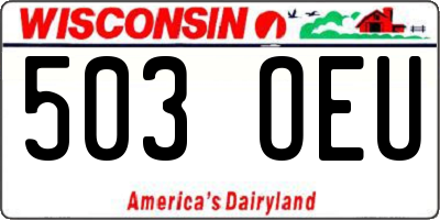 WI license plate 503OEU