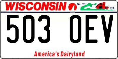 WI license plate 503OEV