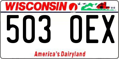 WI license plate 503OEX
