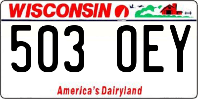 WI license plate 503OEY