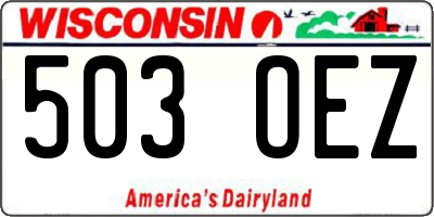 WI license plate 503OEZ