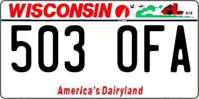 WI license plate 503OFA
