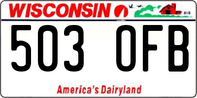 WI license plate 503OFB