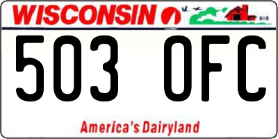WI license plate 503OFC