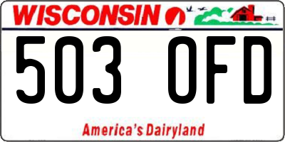 WI license plate 503OFD