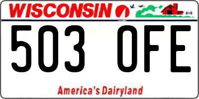 WI license plate 503OFE