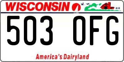 WI license plate 503OFG