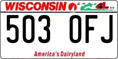 WI license plate 503OFJ