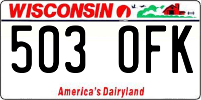 WI license plate 503OFK