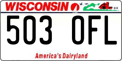 WI license plate 503OFL