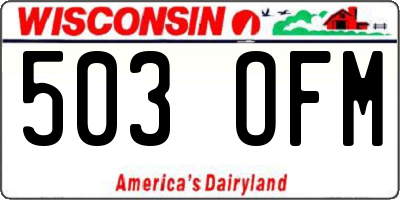 WI license plate 503OFM