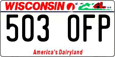 WI license plate 503OFP