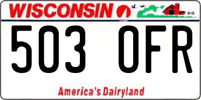 WI license plate 503OFR