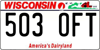 WI license plate 503OFT
