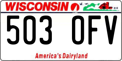 WI license plate 503OFV