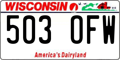 WI license plate 503OFW
