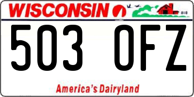 WI license plate 503OFZ