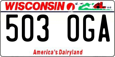 WI license plate 503OGA