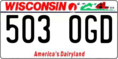 WI license plate 503OGD