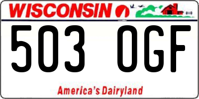 WI license plate 503OGF