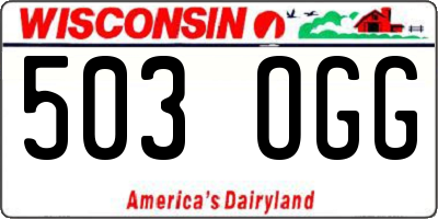 WI license plate 503OGG