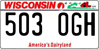 WI license plate 503OGH